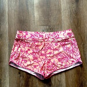 Athleta Girl Cannonball Melon Floral Swim Shorts Boyshort Bottoms Size 16 XXL